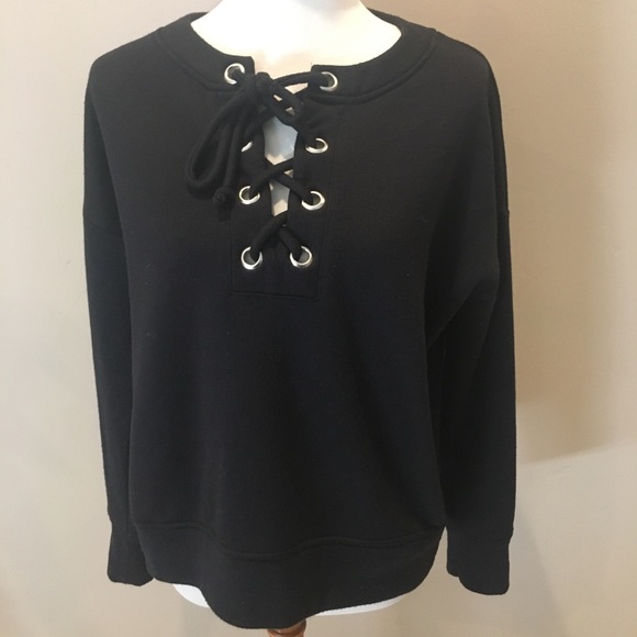 New! Super soft lace up sweatshirt 🍁 - Picture 3 of 5